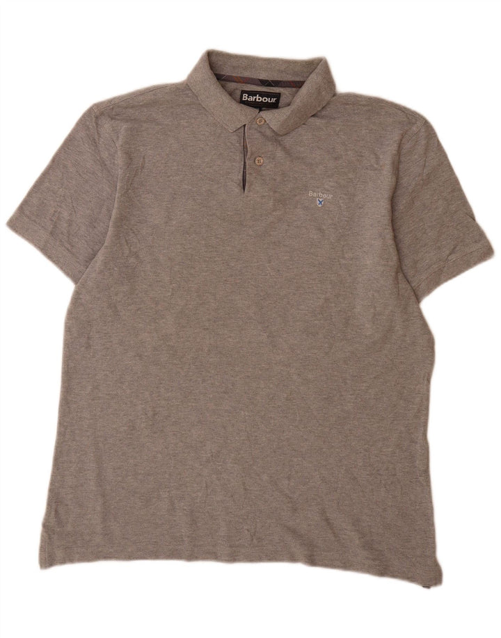 Camisa polo masculina Barbour XL cinza algodão