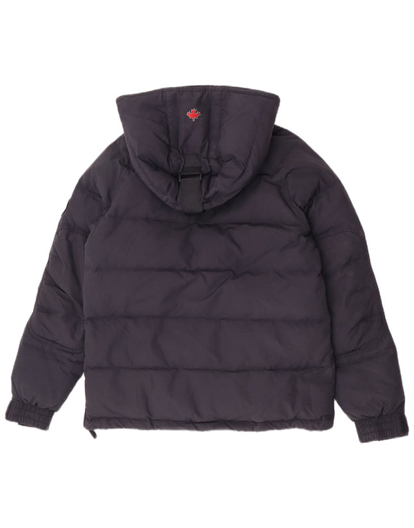 Jaqueta masculina Canadiens com capuz Anorak acolchoada UK 34 XS azul marinho algodão