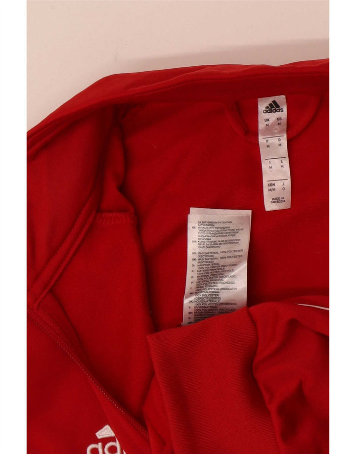 Adidas Mens Tracksuit Top Jacket Médio Poliéster Vermelho
