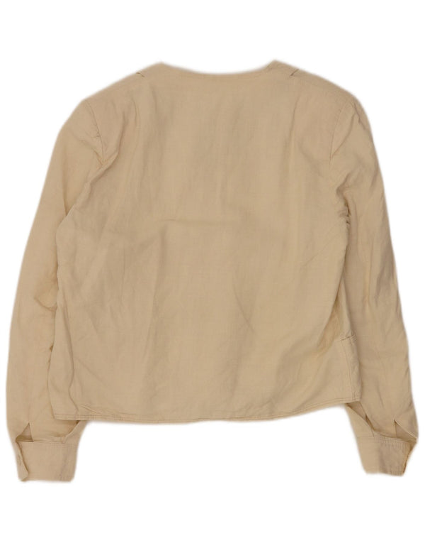 Jaqueta bomber feminina vintage IT 44 linho bege médio