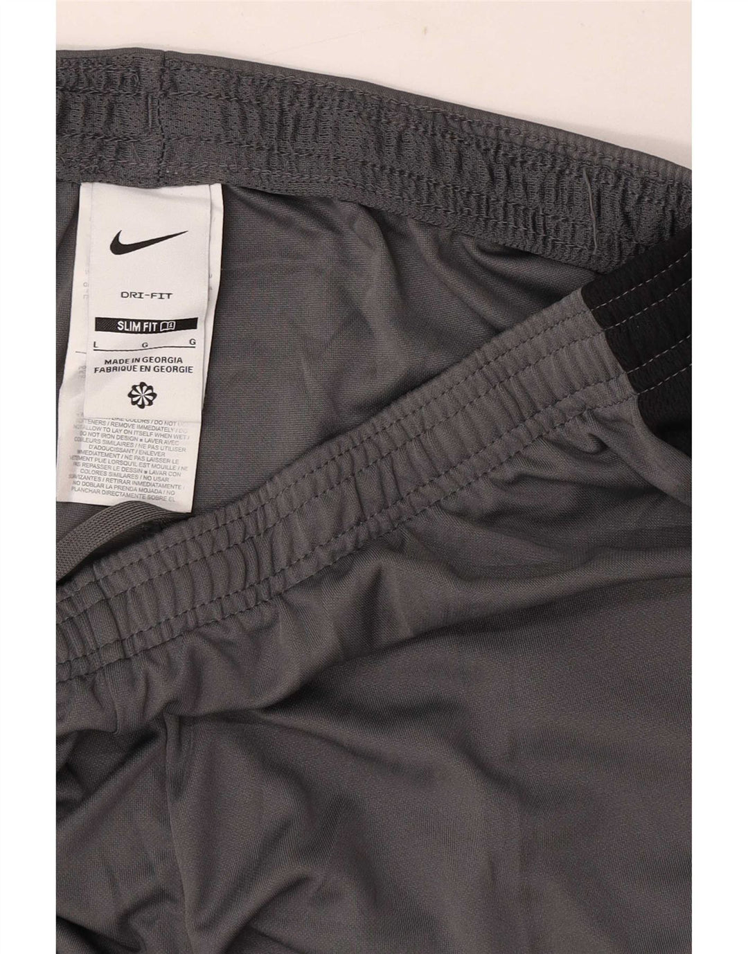 Shorts esportivos masculinos Nike Dri Fit Slim grande cinza colorblock poliéster