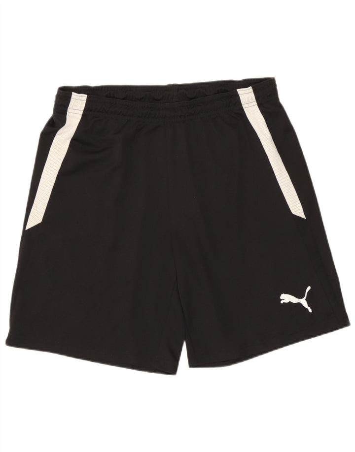 Shorts esportivos masculinos Puma médio preto colorblock poliéster