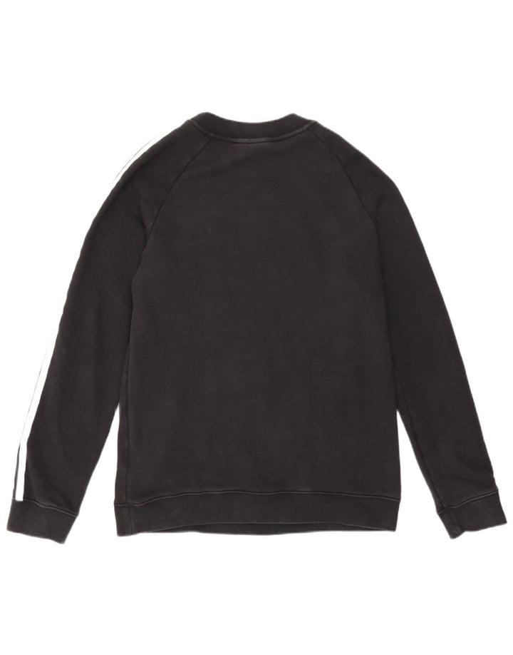 Adidas Womens Sweatshirt Jumper UK 14 Médio Algodão Preto