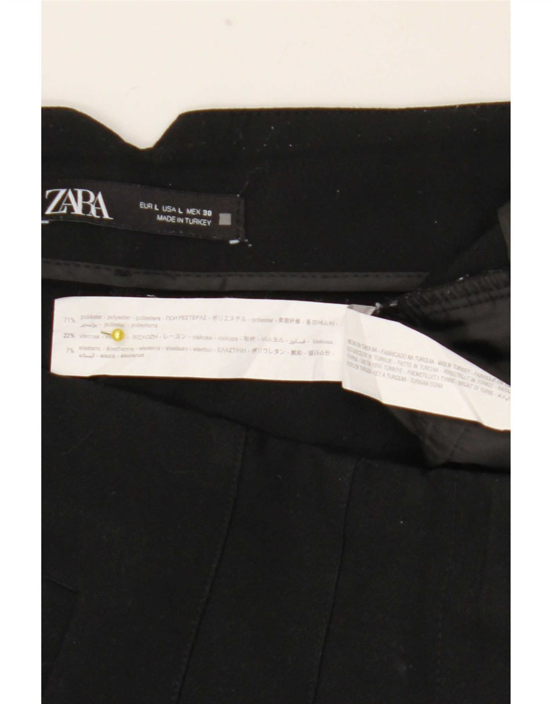 Zara Calça Cônica Feminina Grande W30 L27 Poliéster Preto