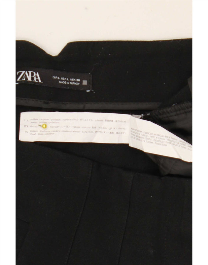 Zara Calça Cônica Feminina Grande W30 L27 Poliéster Preto
