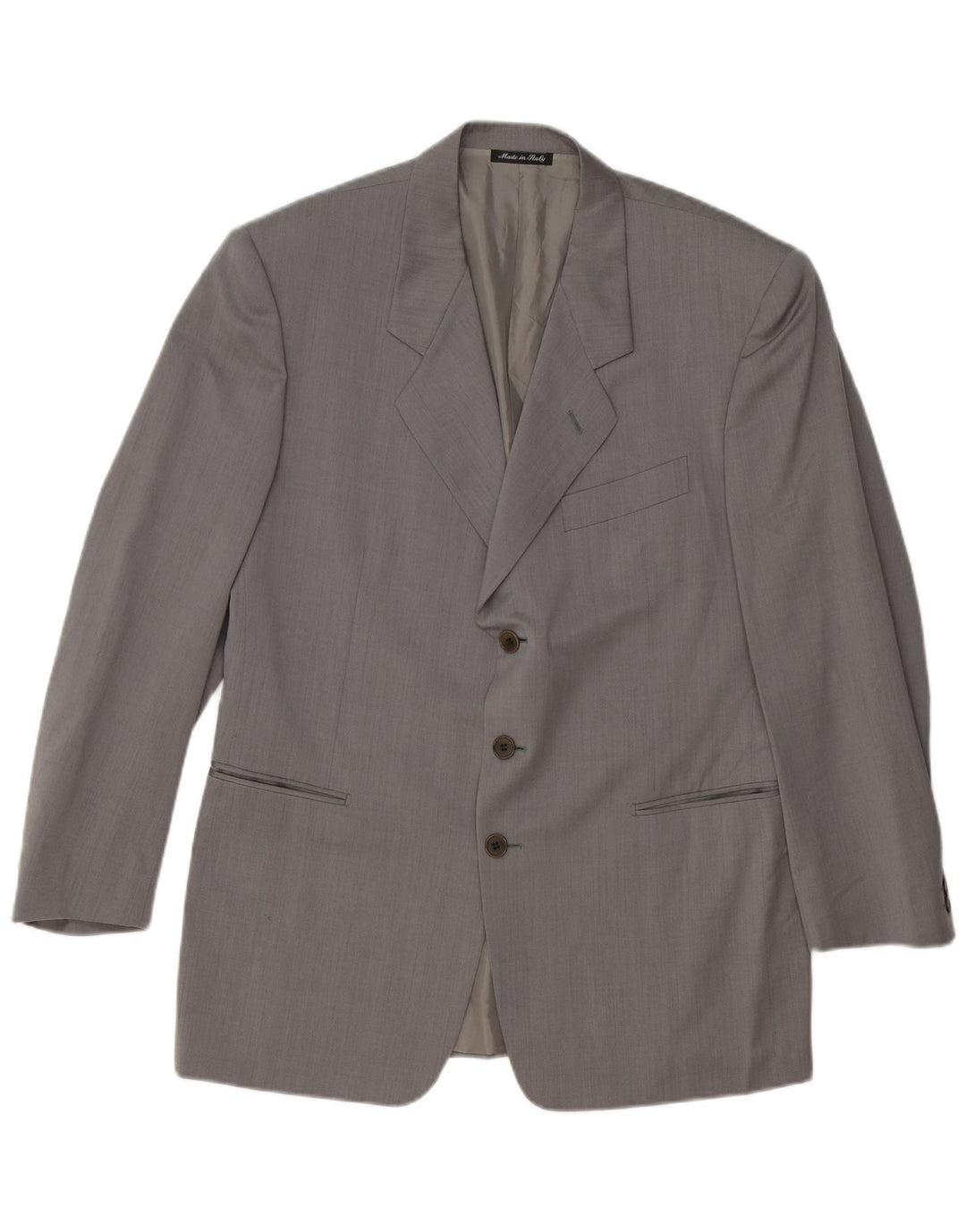 Jaqueta blazer masculina de 3 botões PAL ZILERI IT 50 grande lã virgem cinza