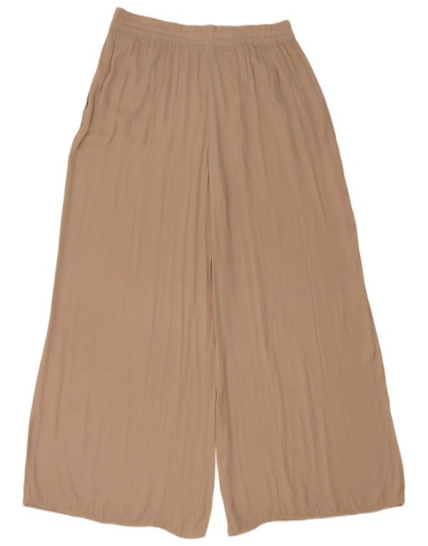 Zara Calça feminina casual cintura alta perna larga XL W32 L30 bege