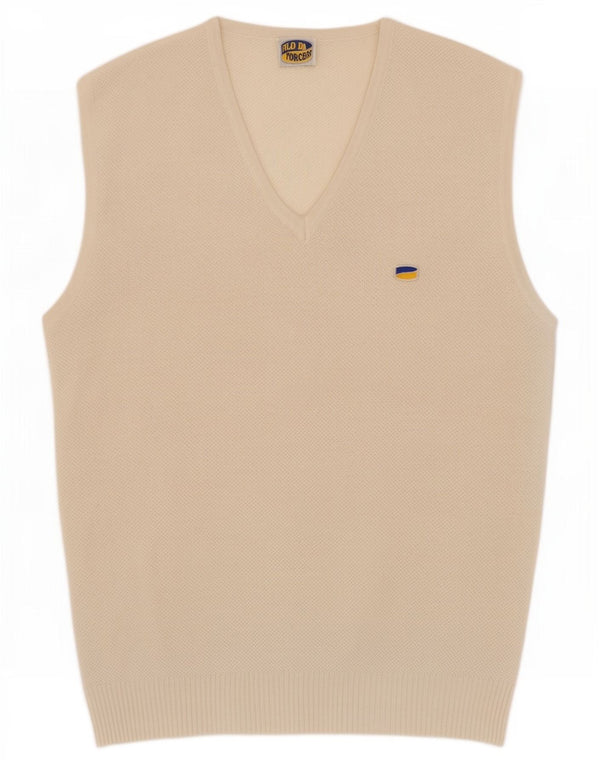 Regata masculina vintage com colete médio off white