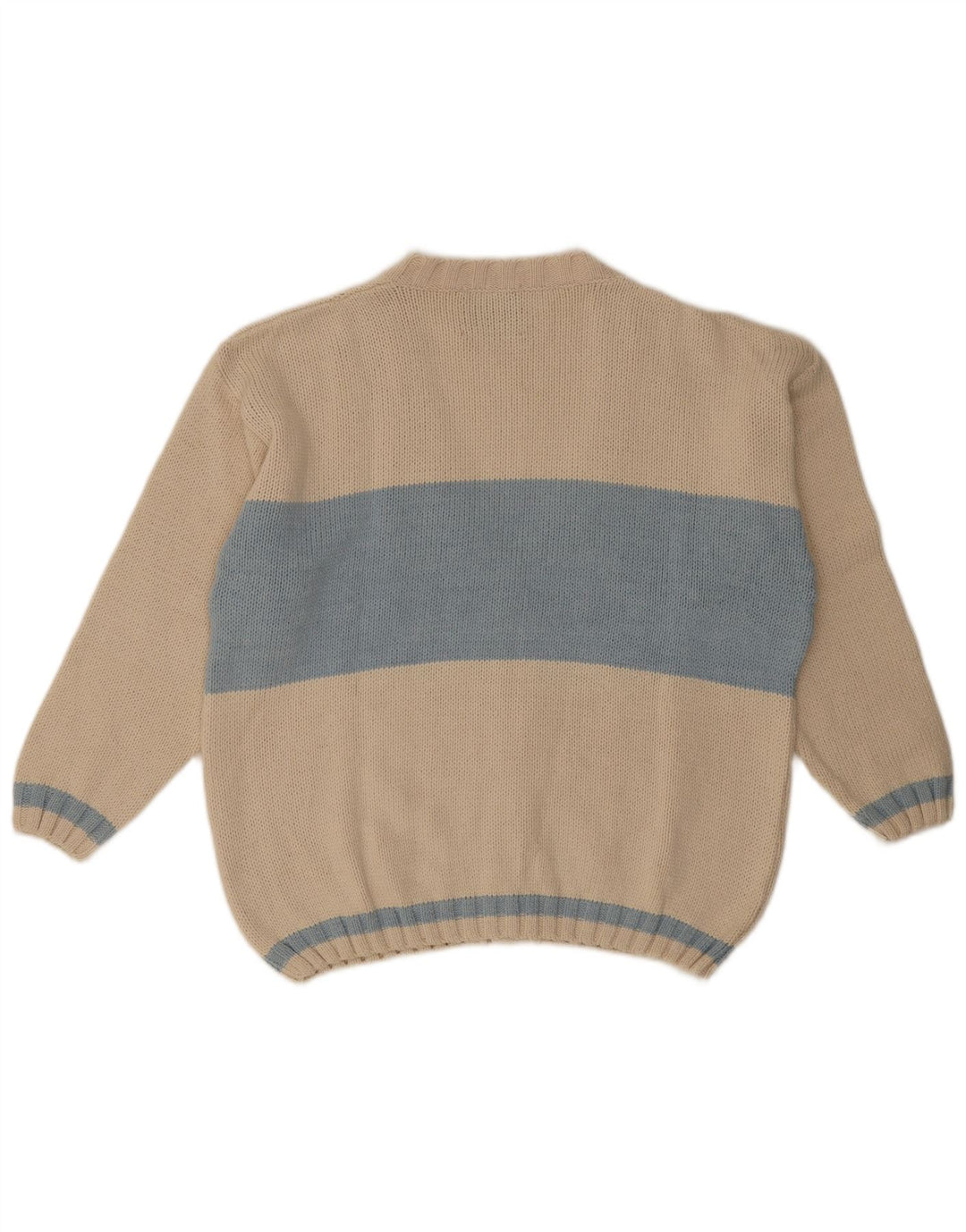 Suéter cardigã masculino Sercap XL bege algodão colorblock
