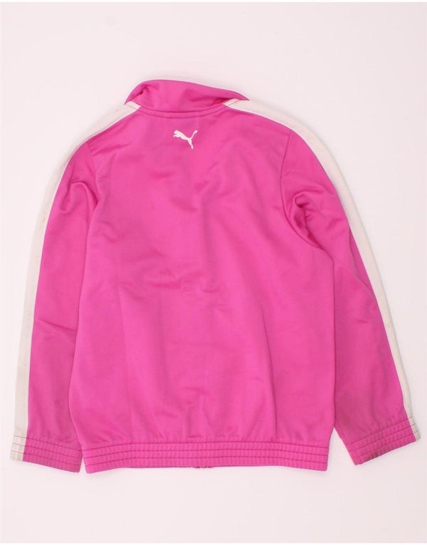 Jaqueta feminina Puma Graphic Tracksuit Top 3-4 anos rosa bloco colorido