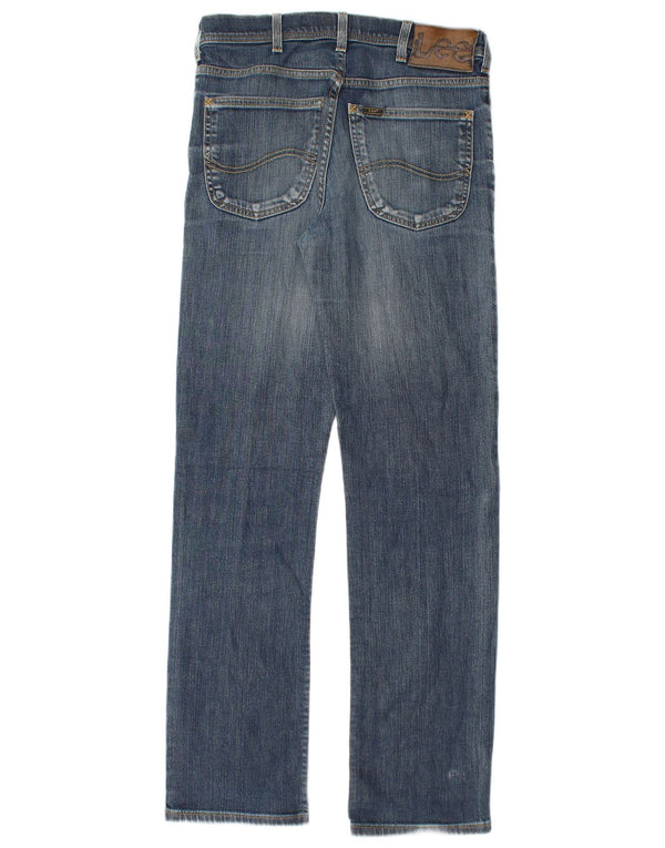 Lee Mens Brooklyn Straight Jeans W31 L32 Azul Algodão
