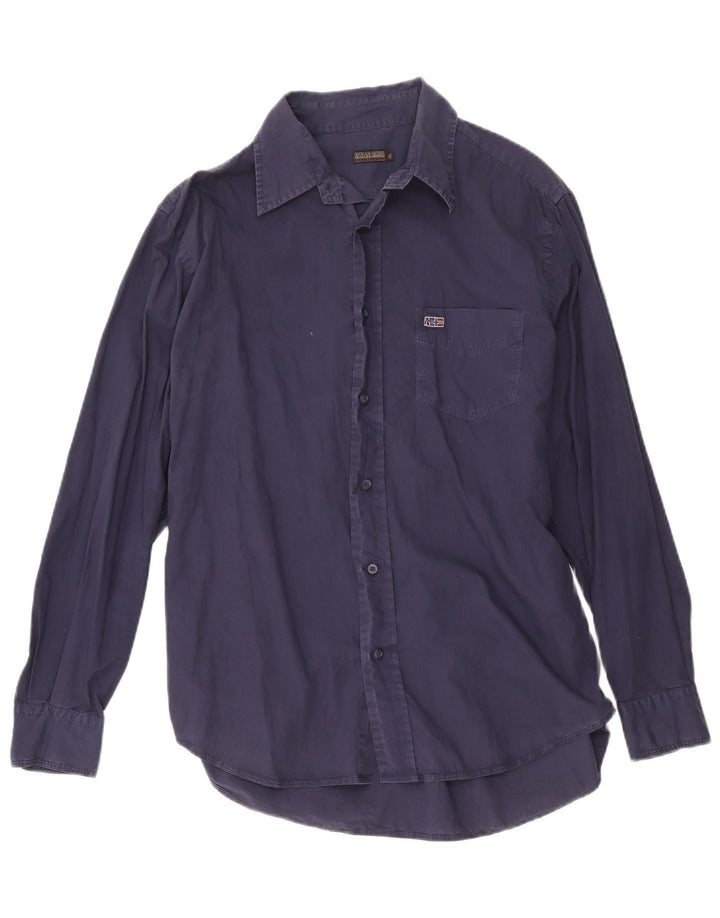 Camisa geográfica masculina Napapijri XL azul marinho
