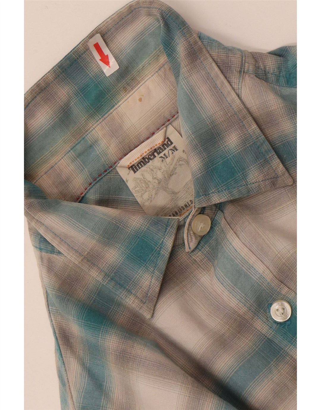 Camisa masculina Timberland médio azul xadrez algodão