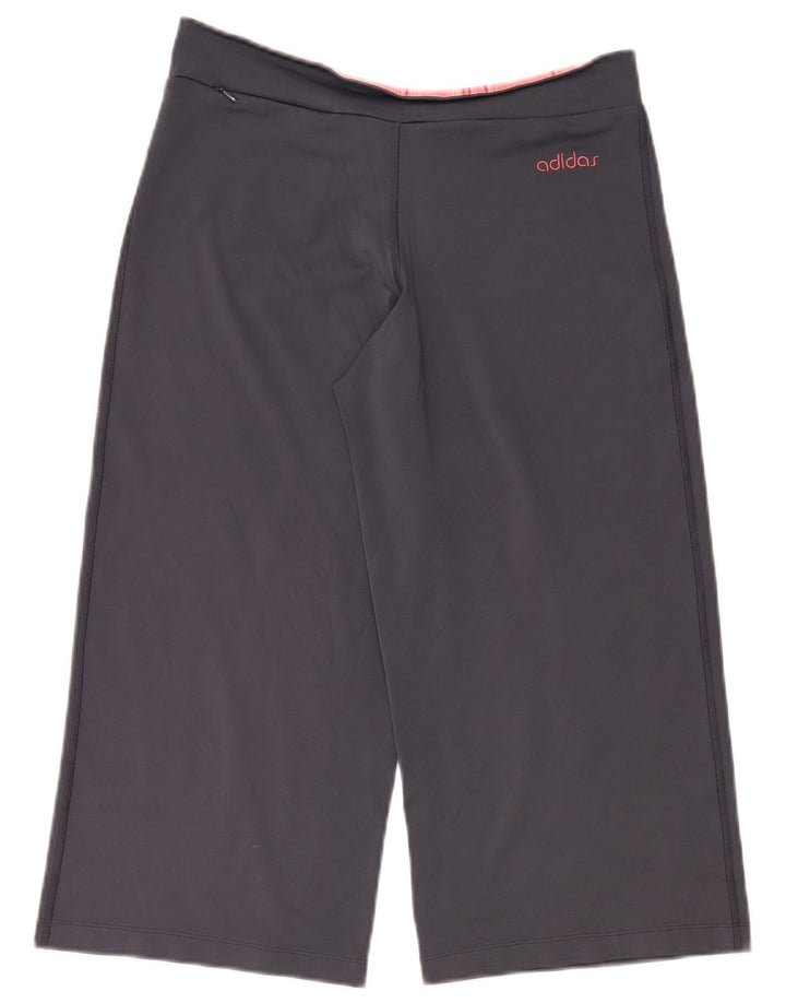 ADIDAS Womens Capri Wide Leg Calças de treino Reino Unido 16 Grande Azul Marinho