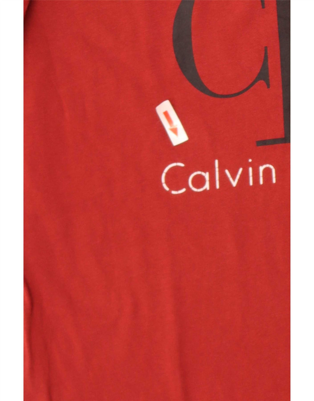 Camiseta masculina Calvin Klein Jeans com estampa gráfica pequena vermelha