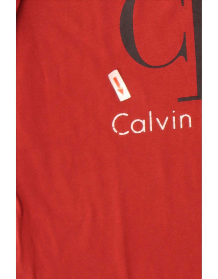 Camiseta masculina Calvin Klein Jeans com estampa gráfica pequena vermelha