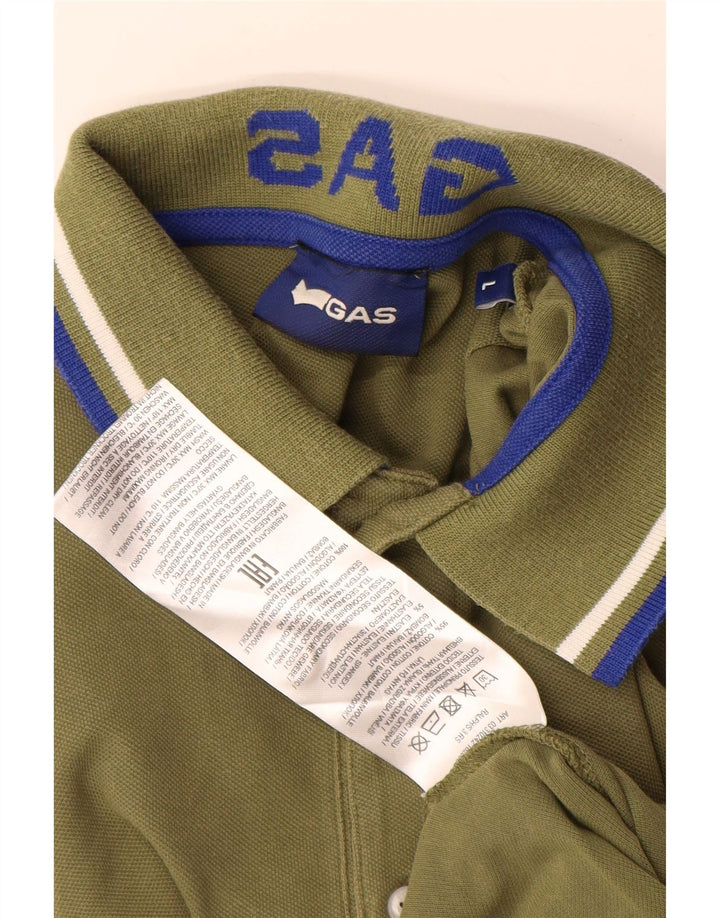 Camisa polo masculina Gas grande algodão cáqui