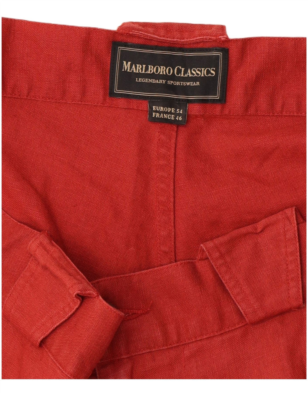 Shorts cargo masculino Marlboro Classics EU 54 2XL W34 linho vermelho
