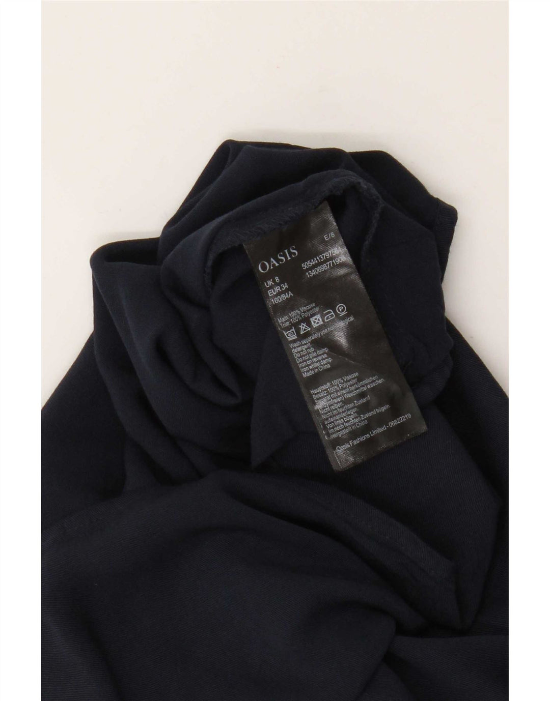Top feminino Oasis com ombro de fora, UK 8, pequeno, azul marinho, viscose