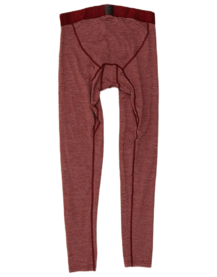 Leggings masculinas Nike Dri Fit Crop médio vermelho manchado de poliéster