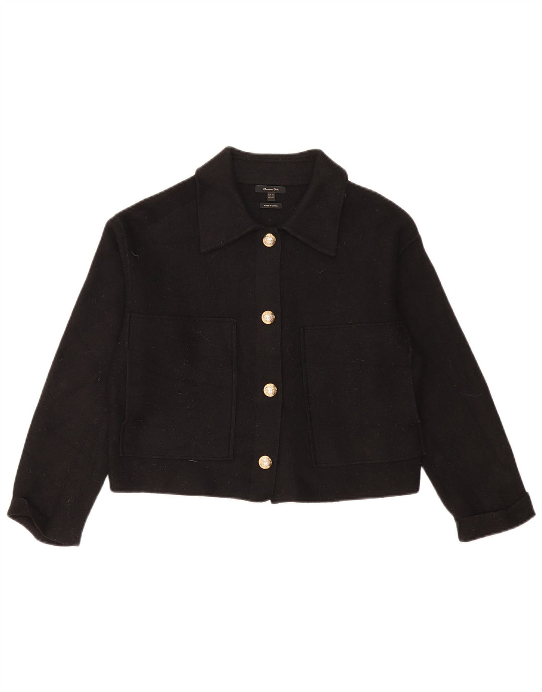 Jaqueta Bolero Feminina Massimo Dutti Crop Oversized Reino Unido 6 XS Preto