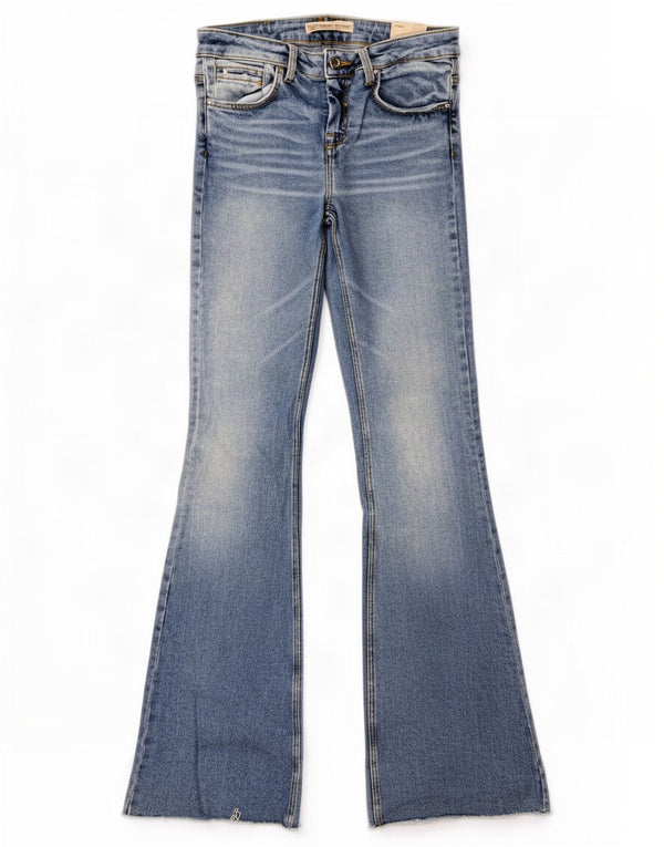 Zara Feminino Z1975 Calça Jeans Flared EU 36 XS W26 L34 Azul Algodão
