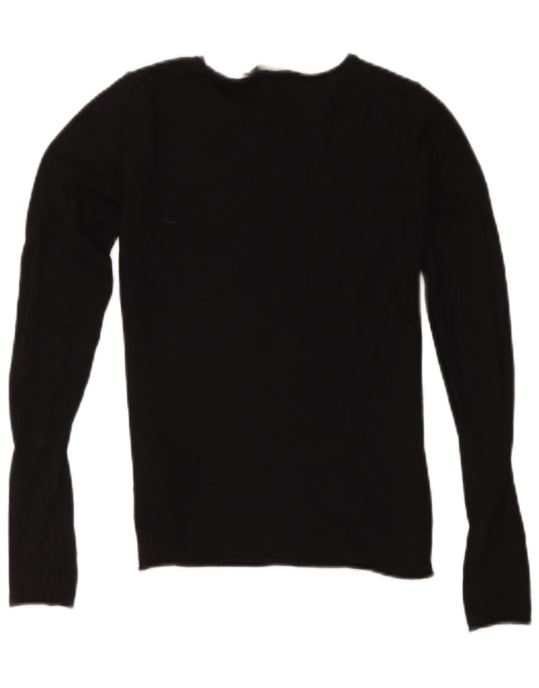 Top feminino Zara manga comprida UK 10 pequeno modal preto