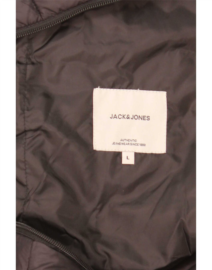 Colete acolchoado masculino Jack & Jones UK 40 grande nylon preto