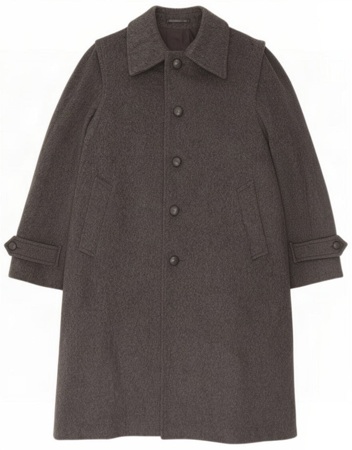 Sobretudo masculino vintage Reino Unido 38 lã cinza médio