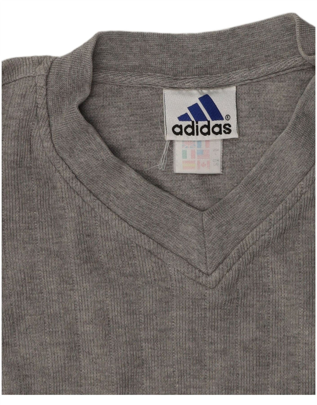 Camiseta masculina ADIDAS grande algodão cinza