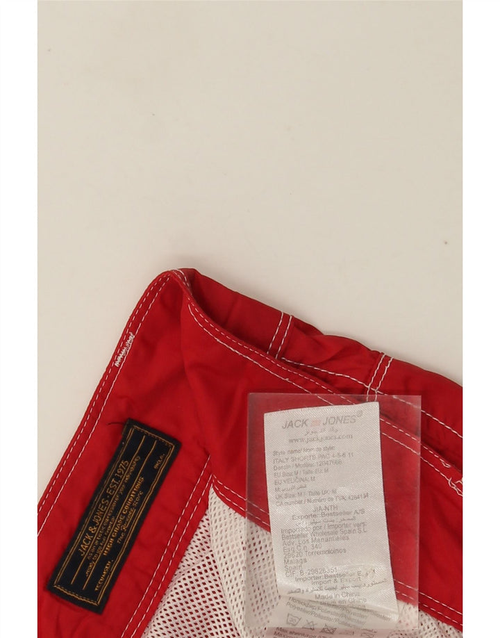 Shorts casuais masculinos Jack & Jones médio W32 poliéster vermelho