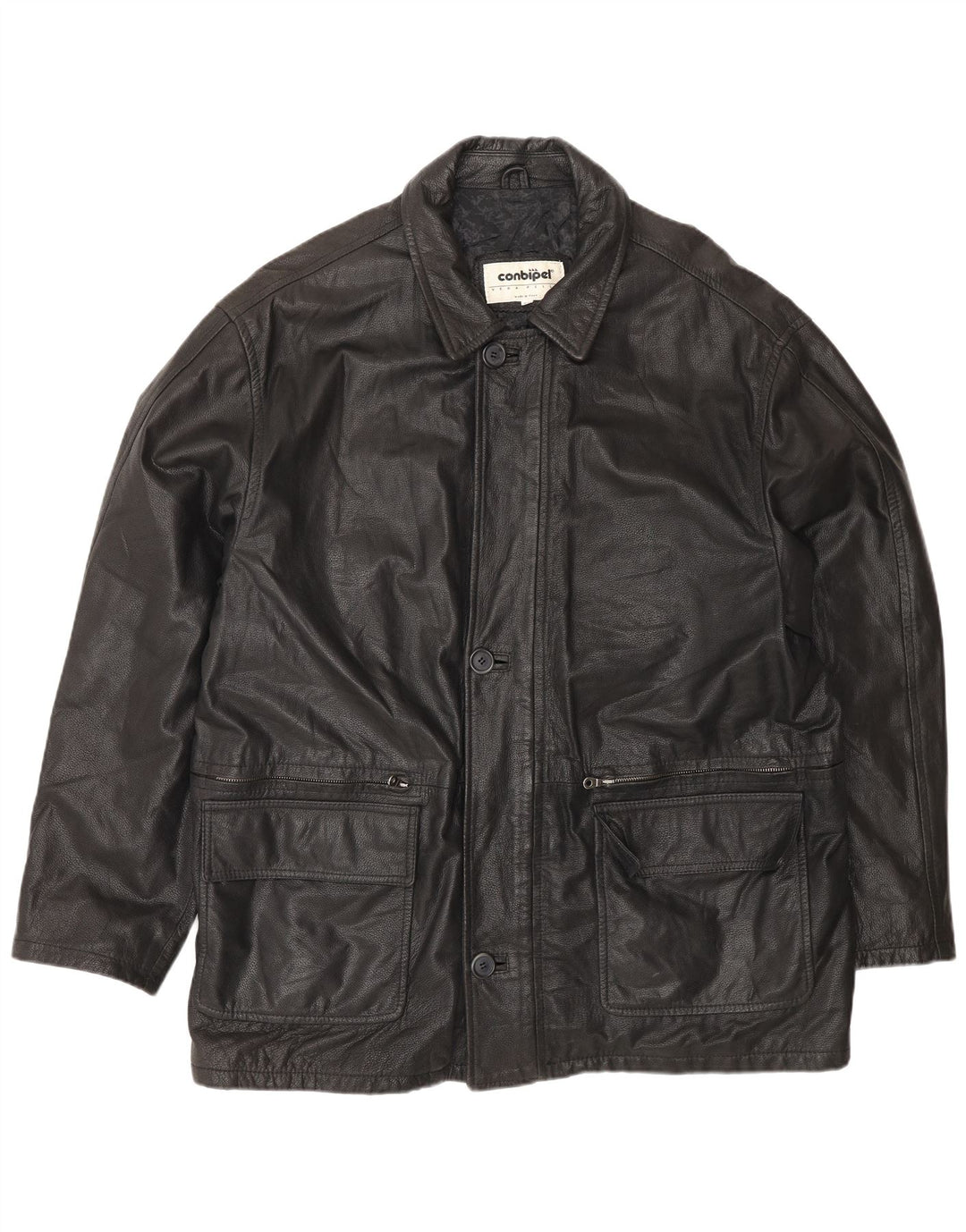 Jaqueta de couro masculina Conbipel IT 56 2XL couro preto