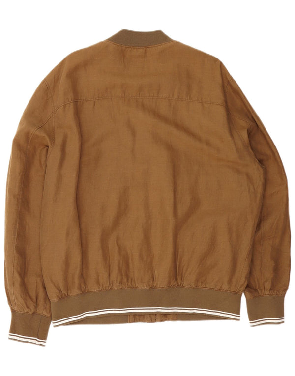 Jaqueta bomber masculina C&A UK 42 XL algodão marrom