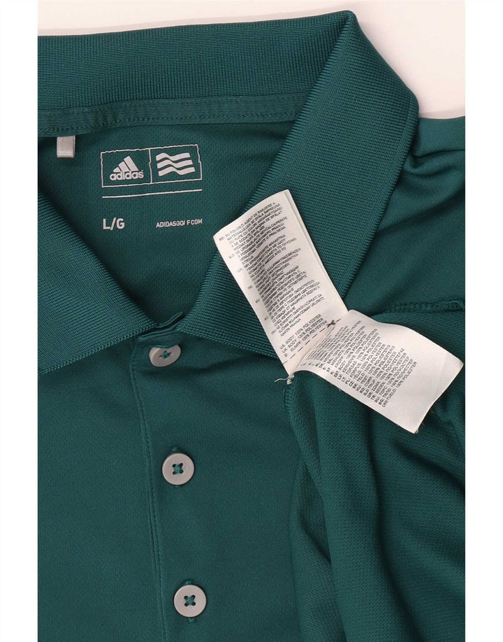 Camisa polo masculina Adidas grande poliéster verde