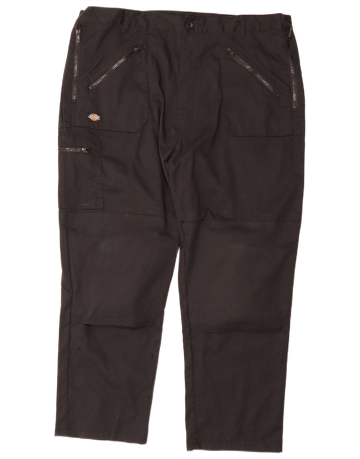 Calças cargo retas masculinas Dickies W44 L29 poliéster preto