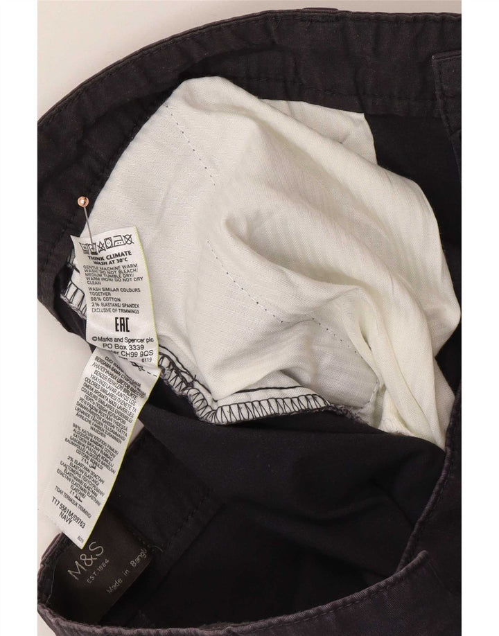 Shorts chino masculino Marks & Spencer W36 grande algodão azul marinho