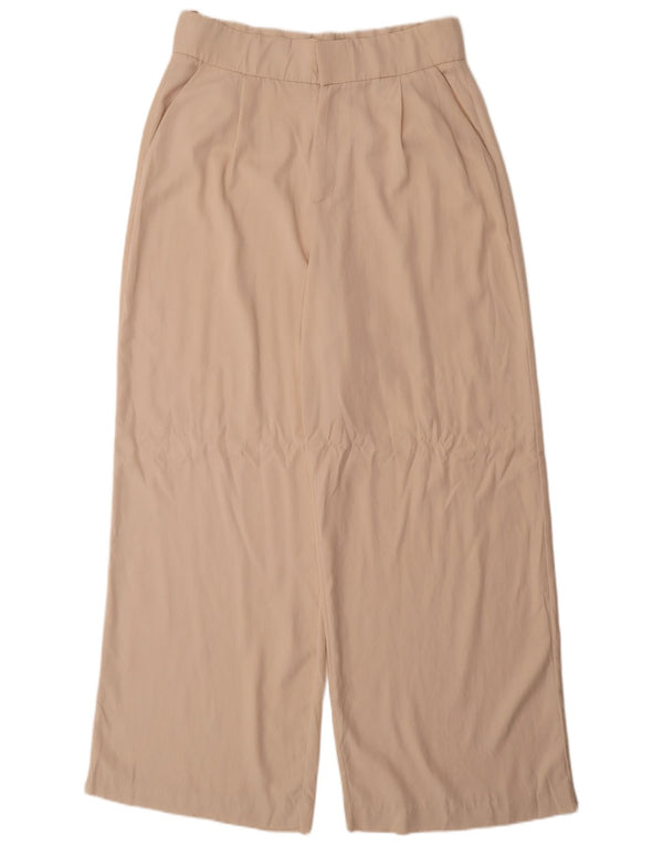Zara Calça Chino Feminina Cintura Alta Perna Larga XL W32 L32 Bege Lyocell