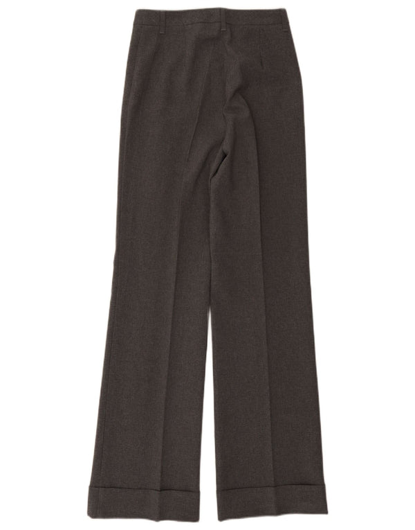 Calça casual feminina Sisley com perna larga IT 38 XS W25 L31 cinza manchado
