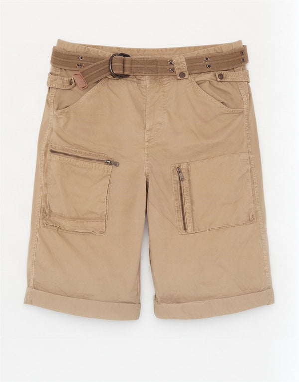 Gaudi Mens Cargo Shorts IT 52 XL W38 Algodão Bege