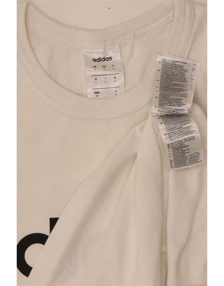 Adidas Mens Graphic T-Shirt Top Pequeno Algodão Branco
