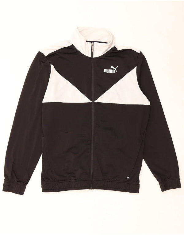 Puma Mens Treino Top Jaqueta Grande Poliéster Colorblock Preto