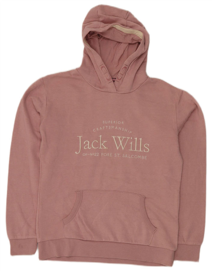 JACK WILLS Suéter gráfico feminino com capuz 14-15 anos algodão rosa
