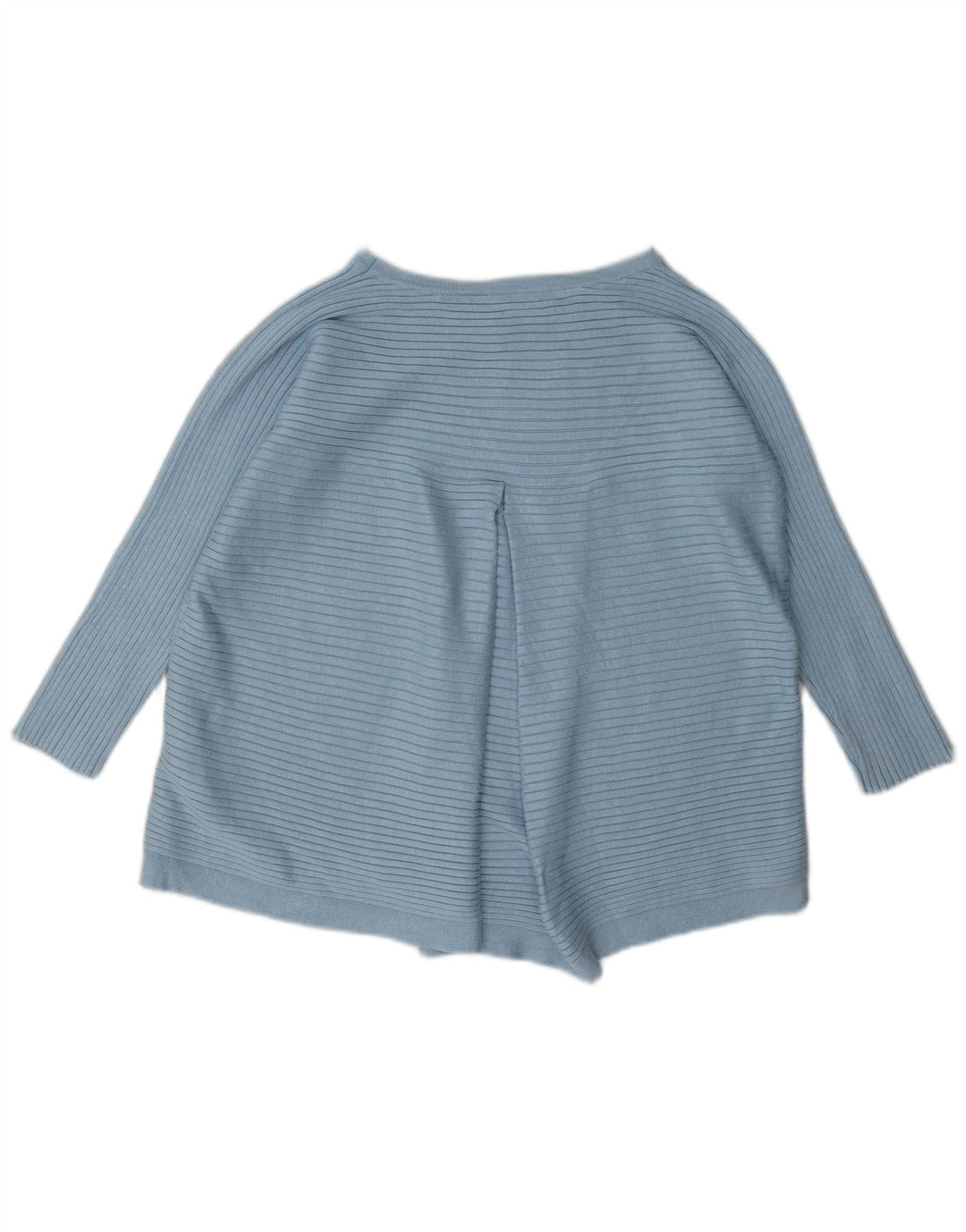 Top feminino regular Phase Eight manga 3/4 Reino Unido 14 viscose listrada azul grande
