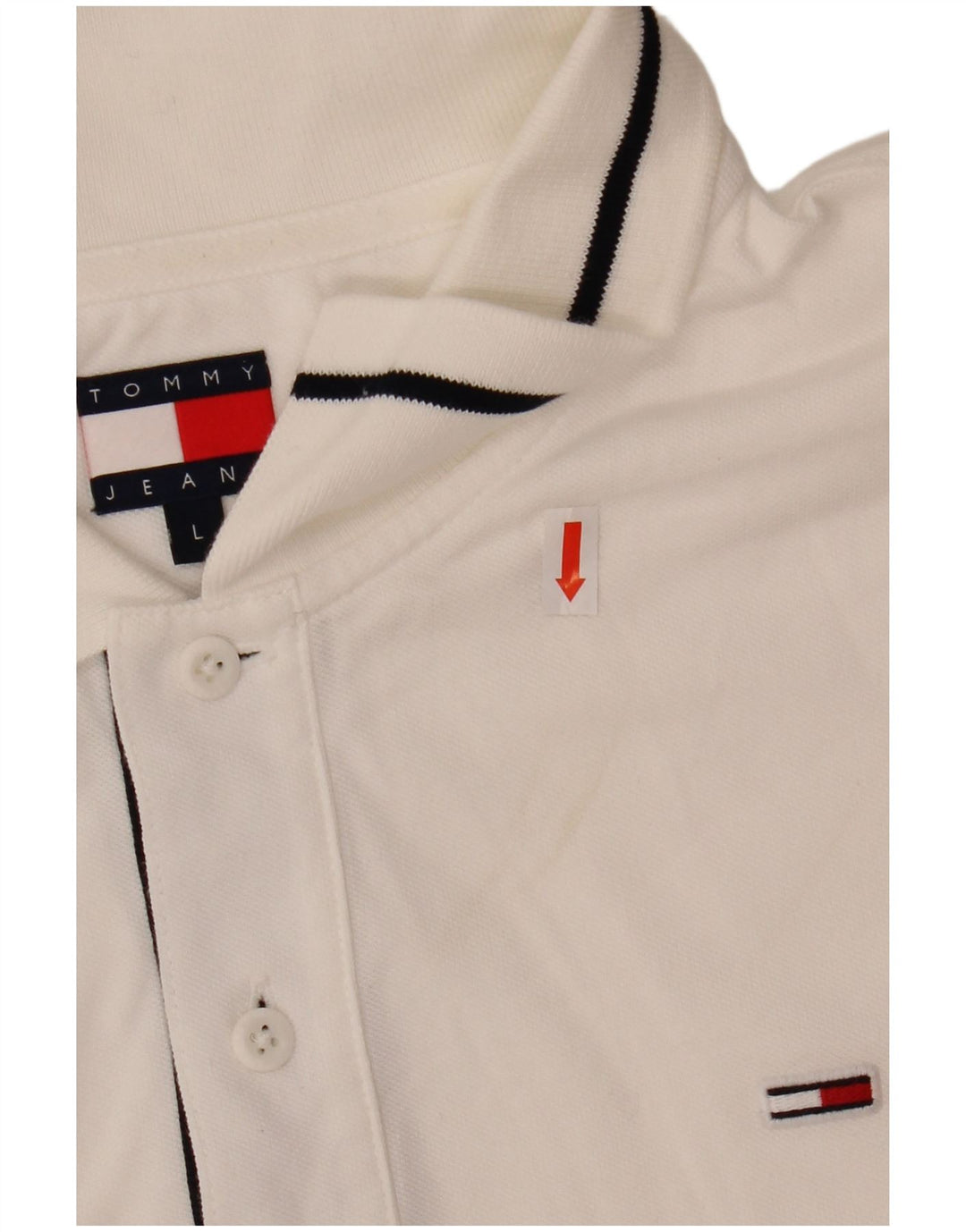 Camisa polo masculina Tommy Hilfiger grande algodão branco