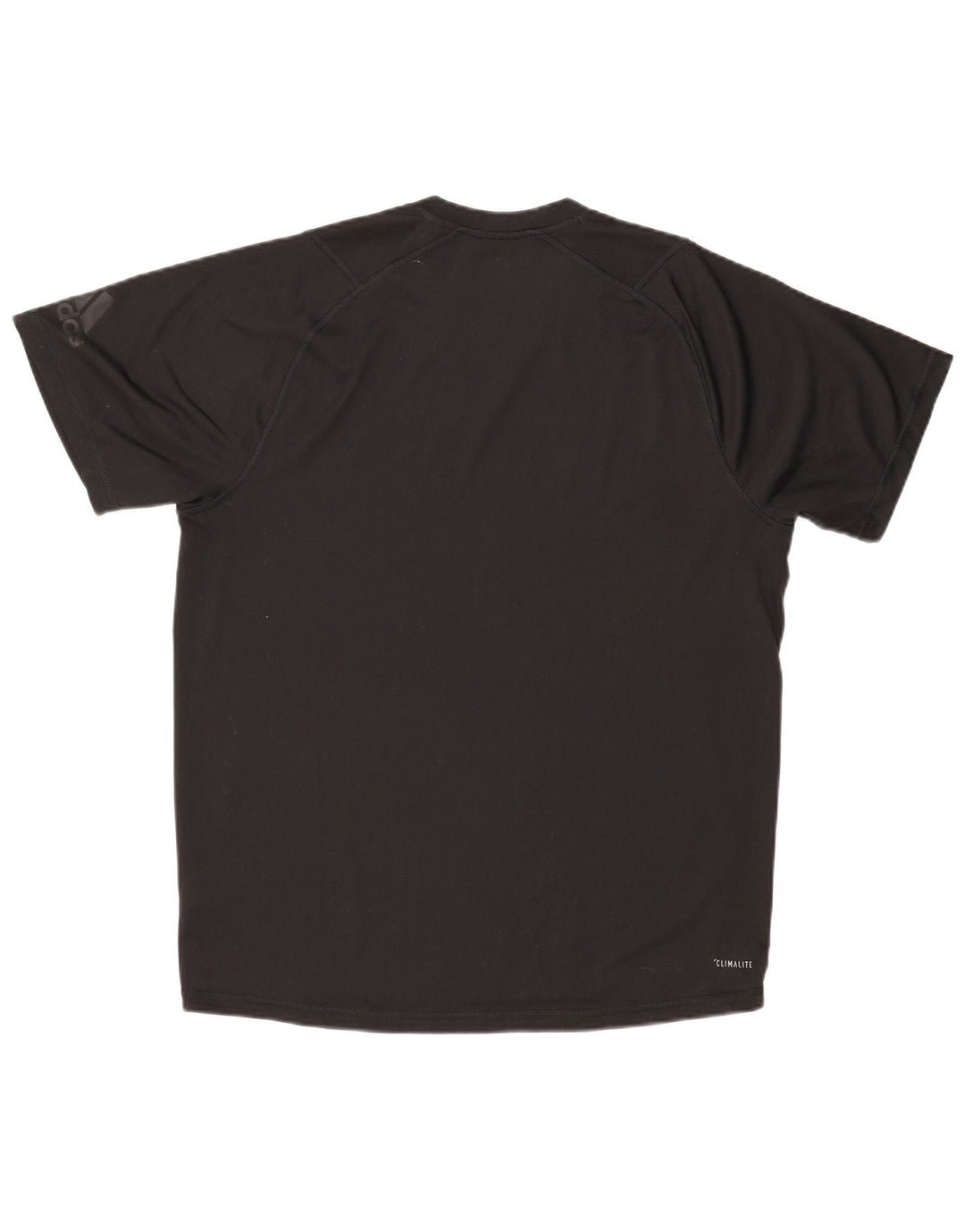 ADIDAS Mens Climalite Graphic T-Shirt Top Grande Poliéster Preto