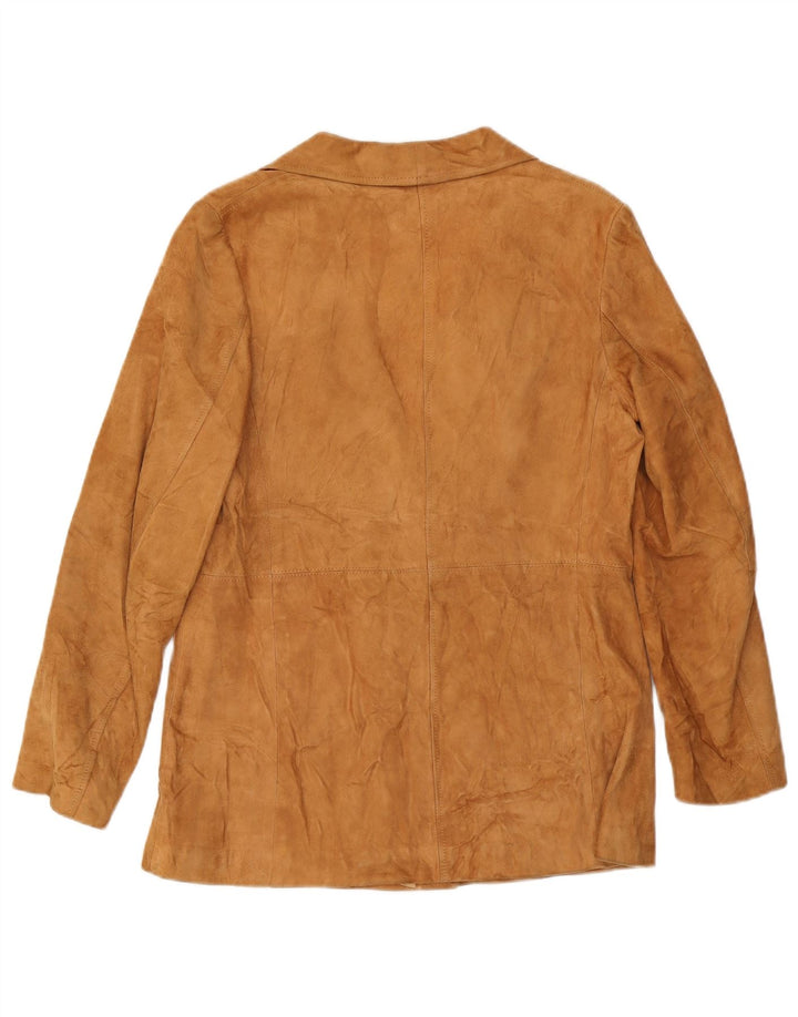 Jaqueta feminina VINTAGE de camurça IT 46 grande couro bege