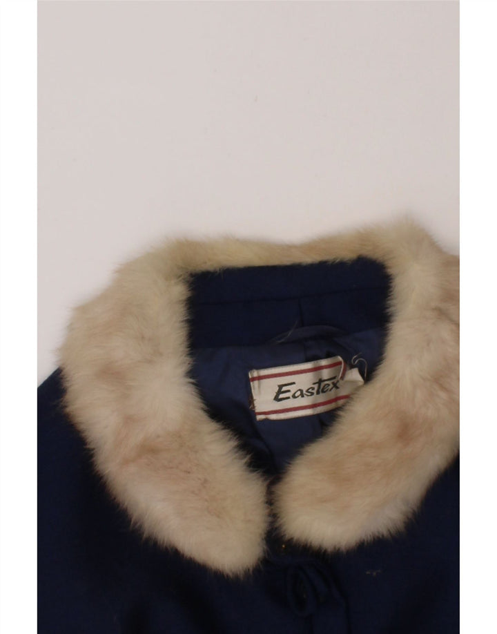 EASTEX Girls Overcoat 7-8 Years Blue Vintage Eastex and Second-Hand Eastex from Messina Hembry 