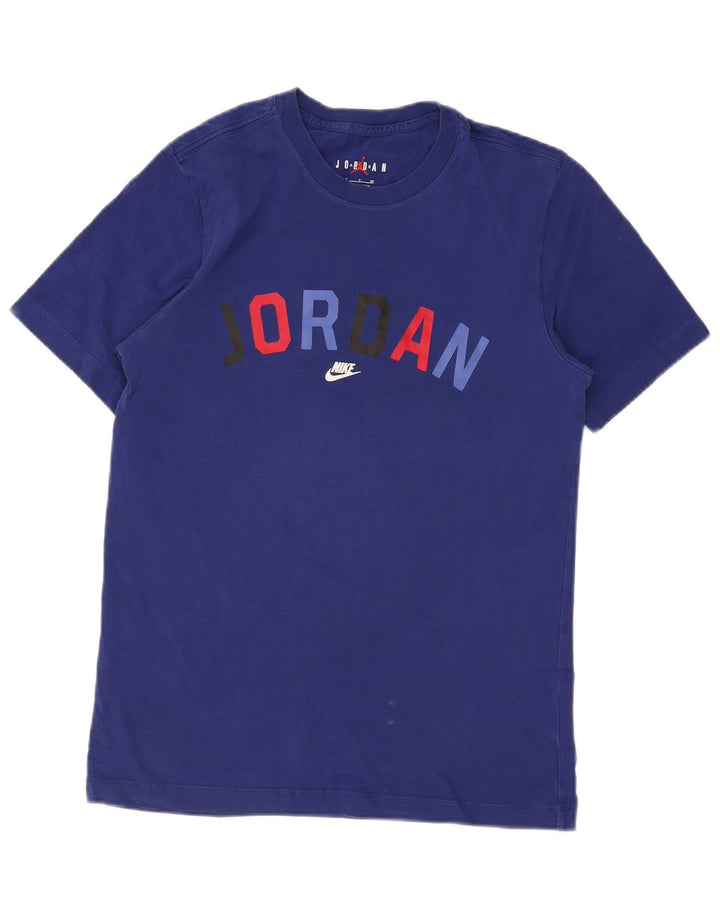 Camiseta Nike masculina gráfica Top pequeno algodão azul