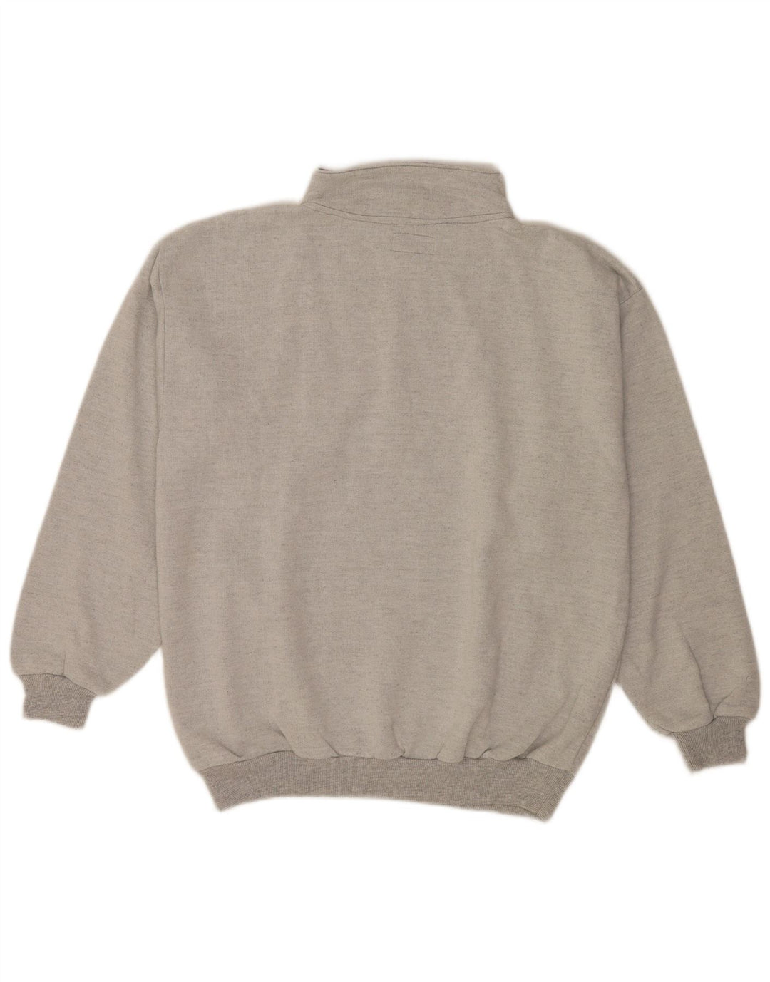 Moletom masculino vintage com decote em botão Jumper XL cinza algodão retrô