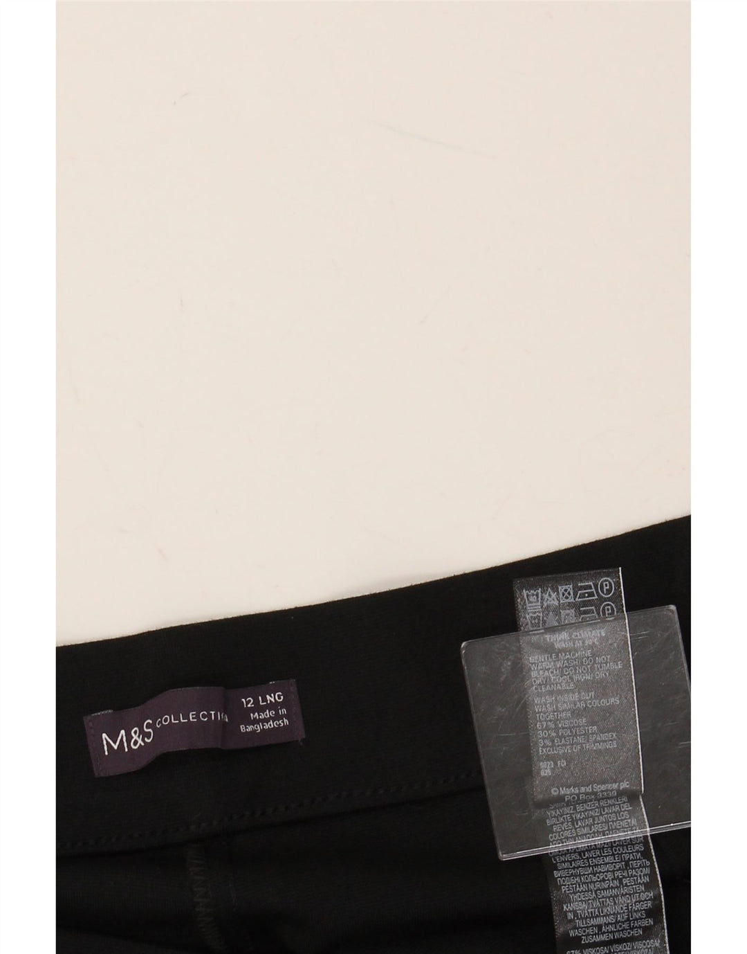 Calça feminina reta casual MARKS & SPENCER Reino Unido 12 médio W30 L30 preta